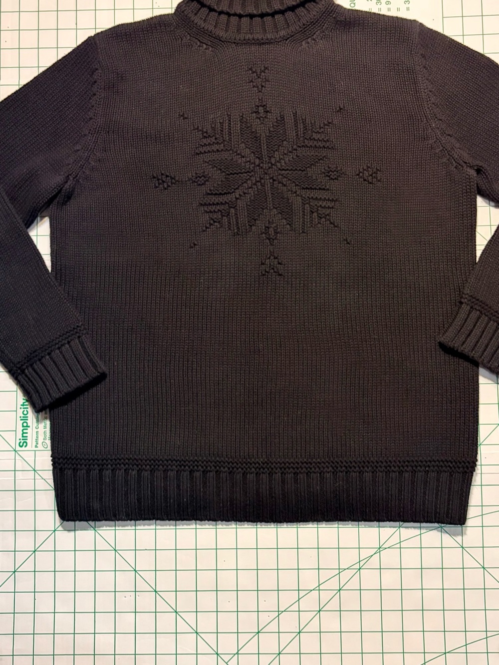 VTG Ralph Lauren Black Turtleneck Sweater with Snowflake Knit